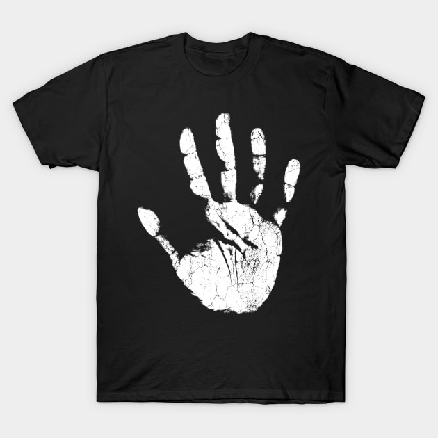 White Hand Print T-Shirt by ClothedCircuit